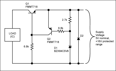 Figure 5. Use of a diode as the reverse-voltage protection element.