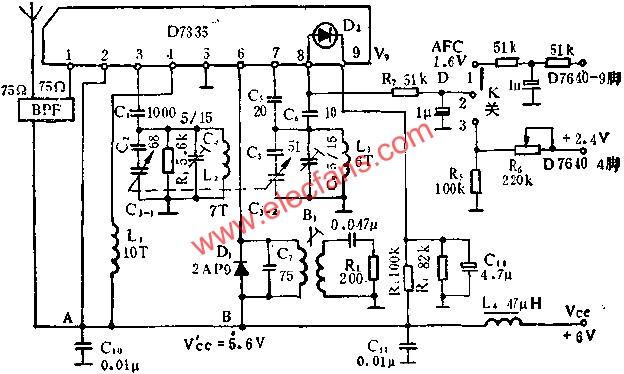 D7335調(diào)頻高頻調(diào)諧器電路的應(yīng)用  www.delux-kingway.cn