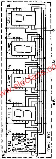 CL102進(jìn)制計(jì)數(shù)顯示器組成的五位數(shù)碼顯示器線圖  www.delux-kingway.cn