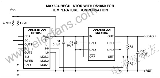 MAX604溫度補(bǔ)償電路 www.delux-kingway.cn