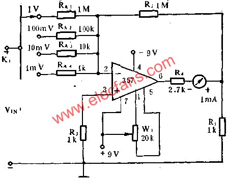 DC毫伏表電路圖  www.delux-kingway.cn