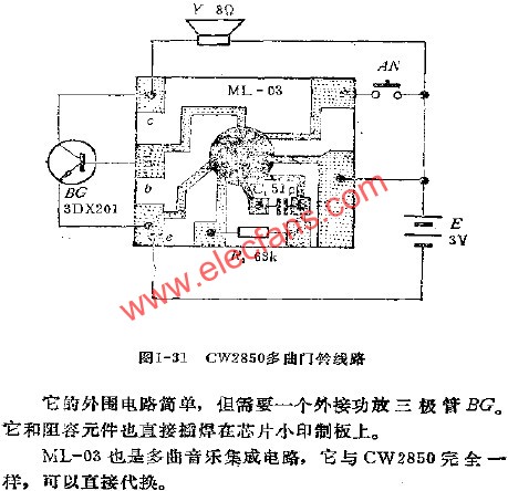 CW2850多曲門鈴線路 www.delux-kingway.cn