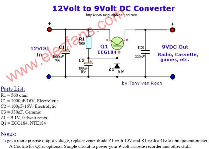 12V轉(zhuǎn)9V電路圖 www.delux-kingway.cn