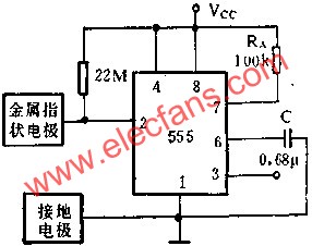 時基集成電路組成接近開關(guān)電路圖 www.delux-kingway.cn