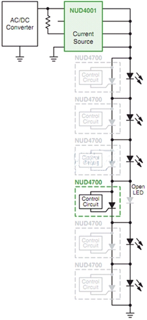 用NUD4700保護(hù)LED串