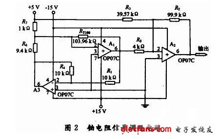 鉑電阻信號調(diào)理電路