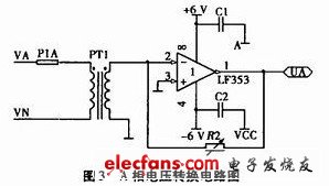 圖3 A相電壓轉(zhuǎn)換電路圖