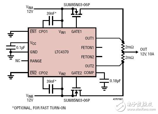 12V、10A負載均分電路圖