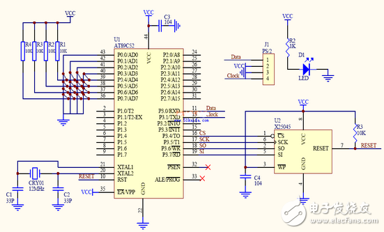 一種嵌入式PC非標準鍵盤電路設(shè)計