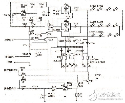 采用CD40l06的車燈控制電路設(shè)計 