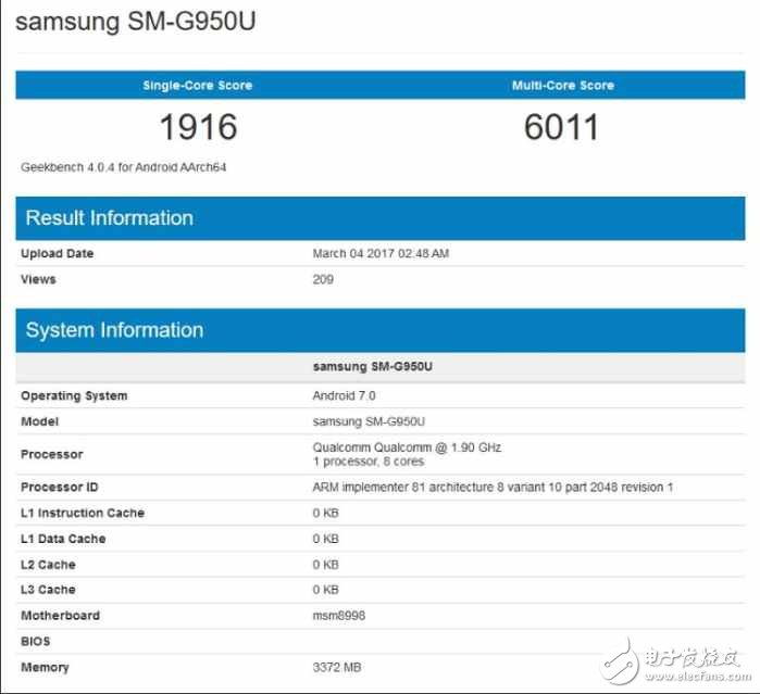 三星Galaxy S8跑分曝光，或許超越華為mate 9，成為新一代的安卓機皇