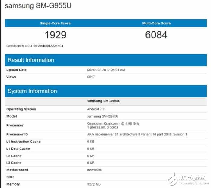 三星Galaxy S8跑分曝光，或許超越華為mate 9，成為新一代的安卓機皇