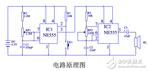 電子定時(shí)催眠器電路原理圖及組成器件資料