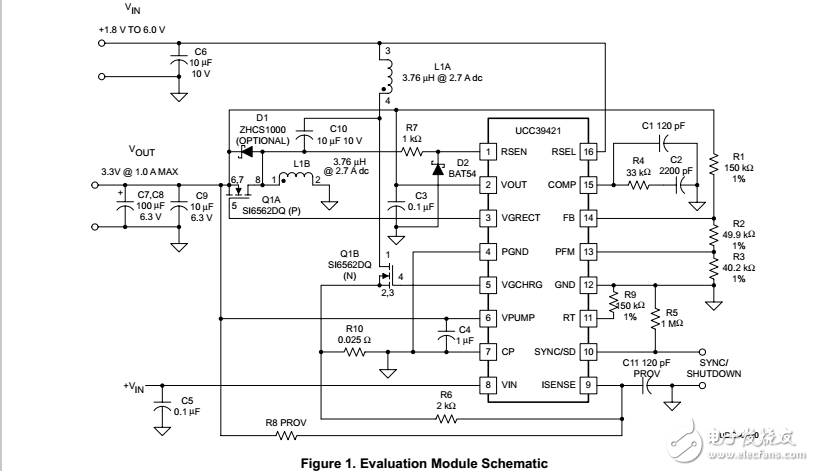 UCC39421-3.3V單端初級繞組電感變換器評估板