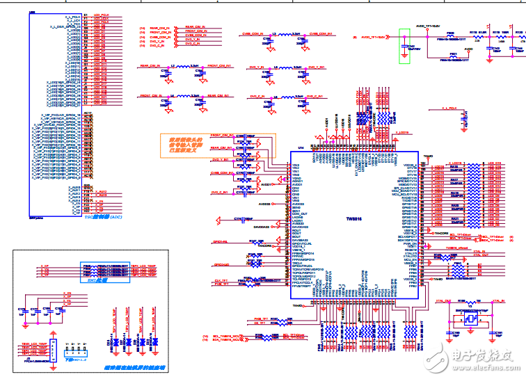 TW8816部分原理圖-詳細