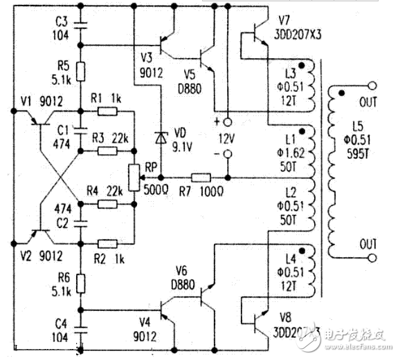 自制升壓器12v升220v