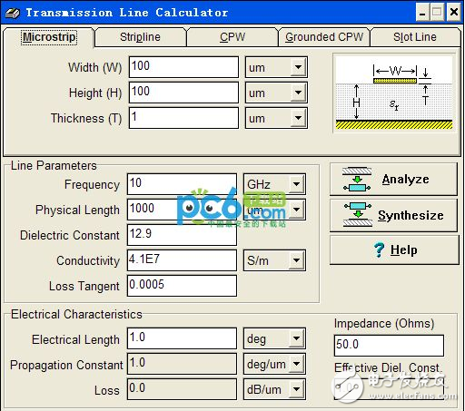 PCB線寬計(jì)算軟件（transmission line calculator）免費(fèi)下載