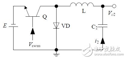 圖2 傳統(tǒng)的非隔離負(fù)電壓開(kāi)關(guān)電源電路結(jié)構(gòu)2