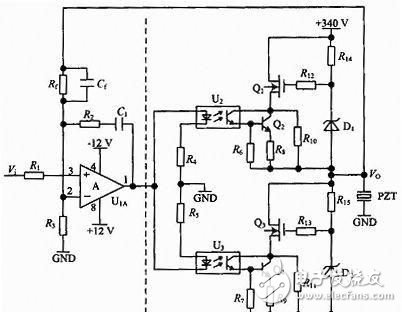 基于光耦和功率NMOS管的壓電陶瓷驅動電源