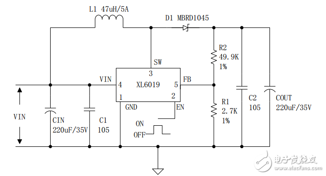 xl6019中文資料詳解_引腳圖及功能_內(nèi)部結(jié)構(gòu)_特性參數(shù)及典型應(yīng)用電路