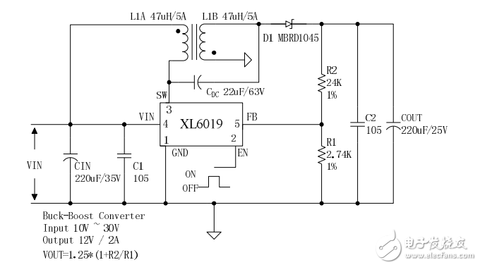 xl6019中文資料詳解_引腳圖及功能_內(nèi)部結(jié)構(gòu)_特性參數(shù)及典型應(yīng)用電路