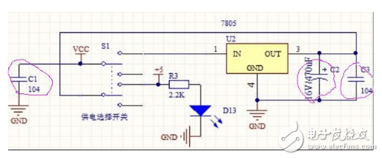 7805穩(wěn)壓電路介紹_7805穩(wěn)壓電路三個(gè)電容分別是什么？