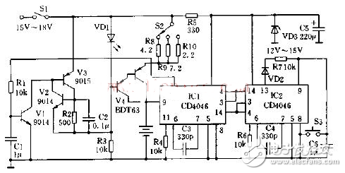 cd4046應(yīng)用電路圖大全（金屬探測儀/頻率計/充電器/信號發(fā)生器）