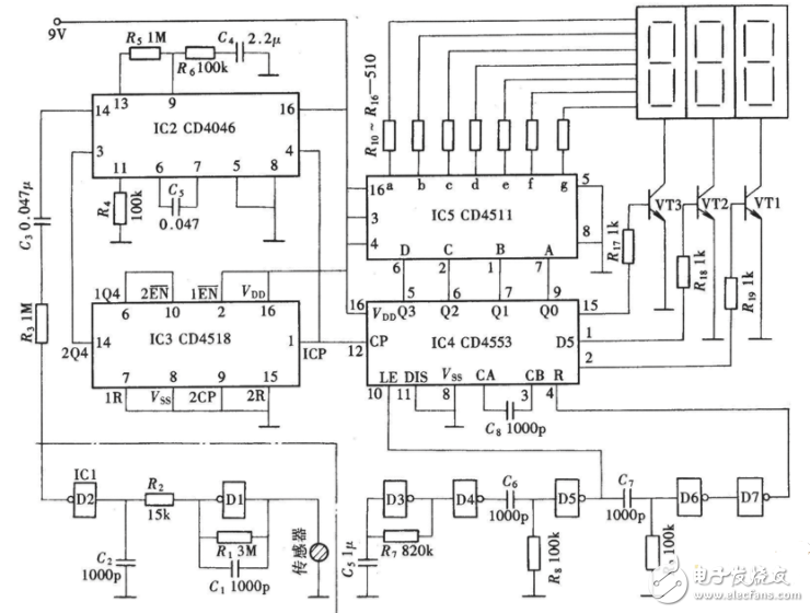 cd4046應(yīng)用電路圖大全（金屬探測(cè)儀/頻率計(jì)/充電器/信號(hào)發(fā)生器）