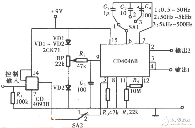 cd4046應(yīng)用電路圖大全（金屬探測(cè)儀/頻率計(jì)/充電器/信號(hào)發(fā)生器）